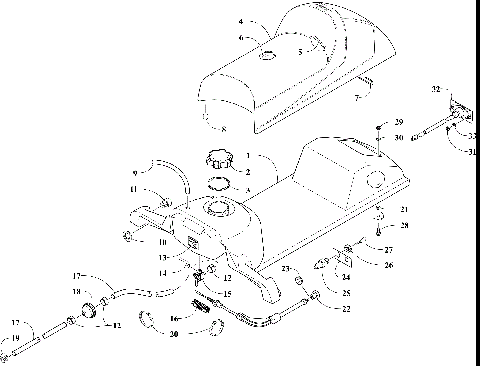 GAS TANK, SEAT, AND TAILLIGHT ASSEMBLY [107930]
