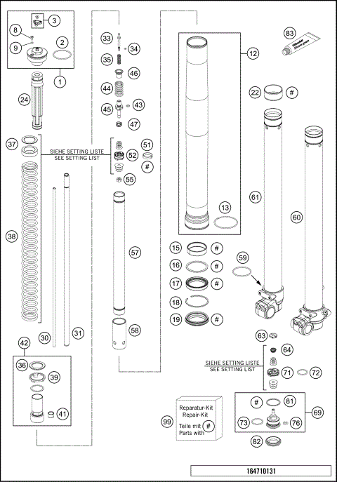 FRONT FORK DISSASSEMBLED