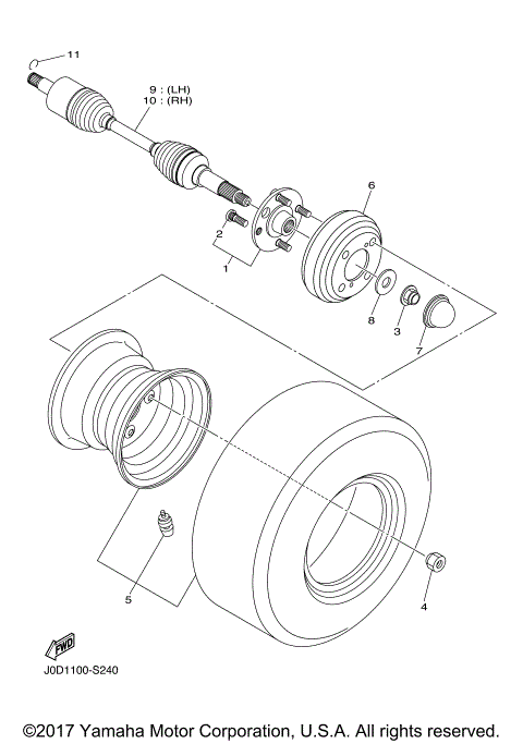 REAR AXLE & WHEEL