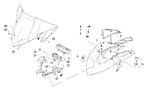 WINDSHIELD AND INSTRUMENTS ASSEMBLIES [95309]