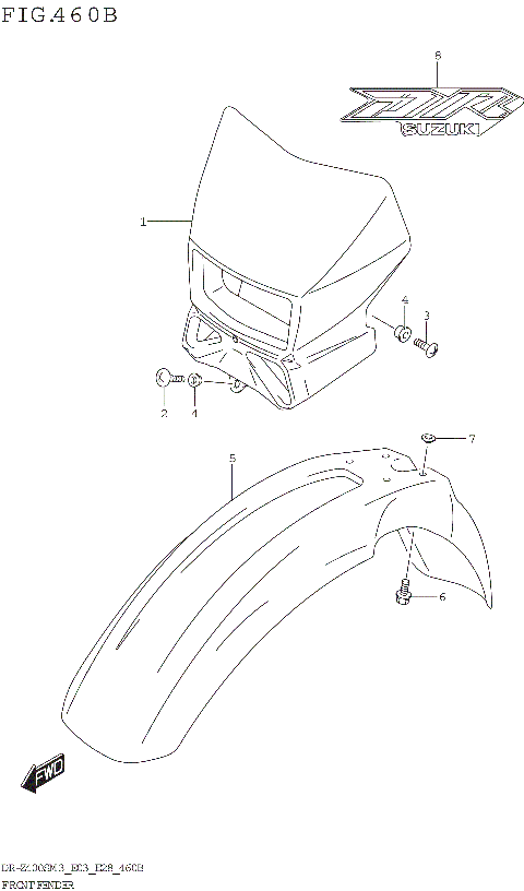 FRONT FENDER (DR-Z400SM3 E28)