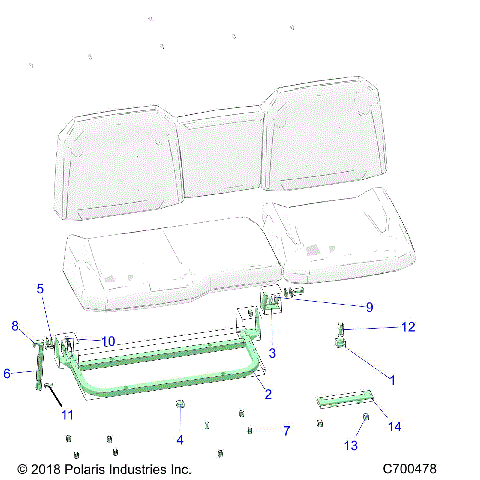BODY, SEAT ASM. REAR FRAME - R19RSE99A (C700478)