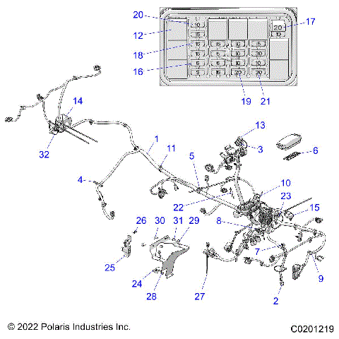 ELECTRICAL, MAIN WIRE HARNESS - A23SHE57FS/S57FS/CS/CP/ES/EP (C0201219)