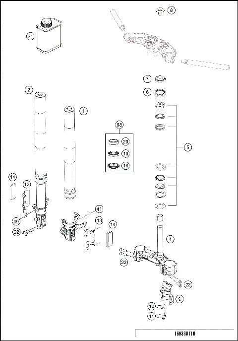 FRONT FORK, TRIPLE CLAMP