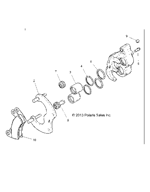 BRAKES, REAR CALIPER - Z16VDE99FM/NM (49RGRCALIPERRR14RZR1000)