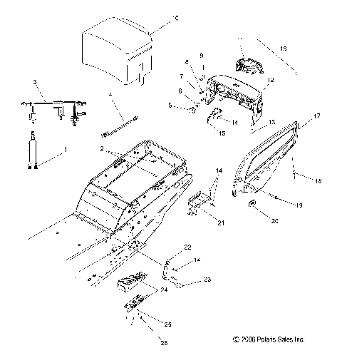 BODY, CARGO BOX, SNOW SKIRT and TAILLIGHT ASM. - S08PT6HS/HE (49SNOWCARGO08600TRG)