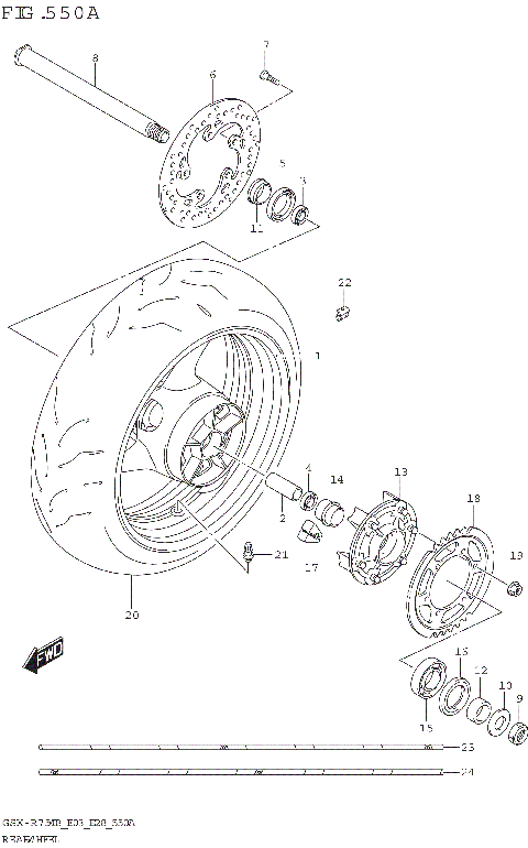 REAR WHEEL (GSX-R750Z)