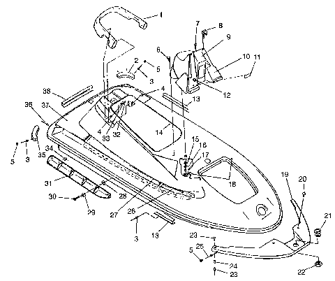 HULL and BODY SLX 780 B964287 and Intl. SLX 780 I964287 (4937443744A005)