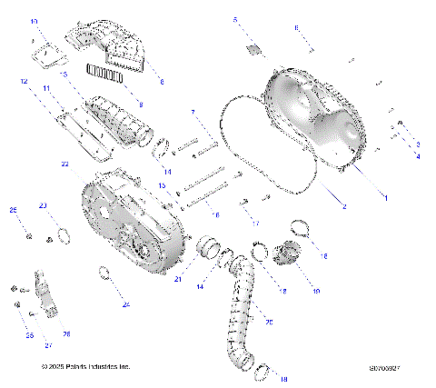 DRIVE TRAIN, CLUTCH COVER & DUCTING