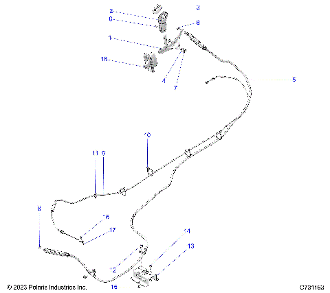 DRIVE TRAIN, GEAR SELECTOR AND THROTTLE CABLE - R25RRED4FA/DA/SD4CA/CK (C731163)