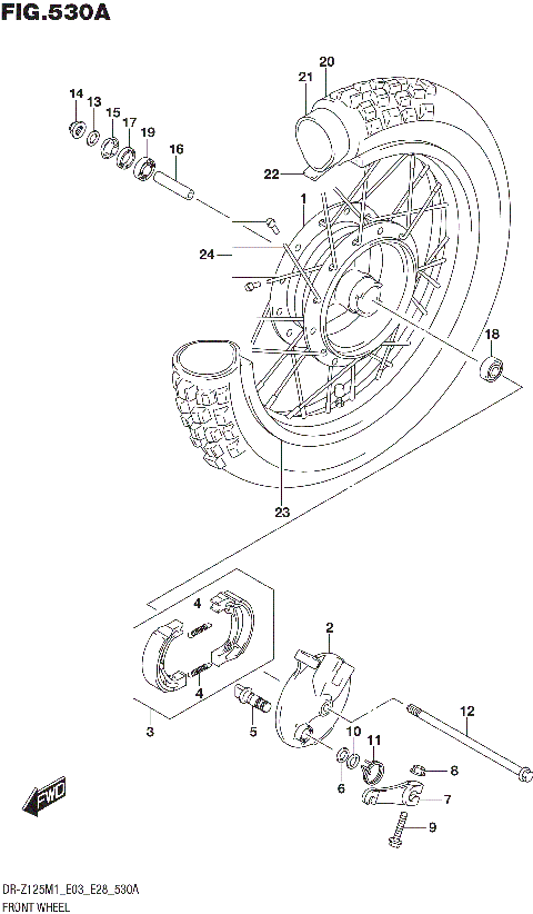 FRONT WHEEL (DR-Z125)