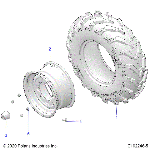WHEELS, FRONT TIRE - A25SKE57C1/CK/E1/EK (C102246-5)