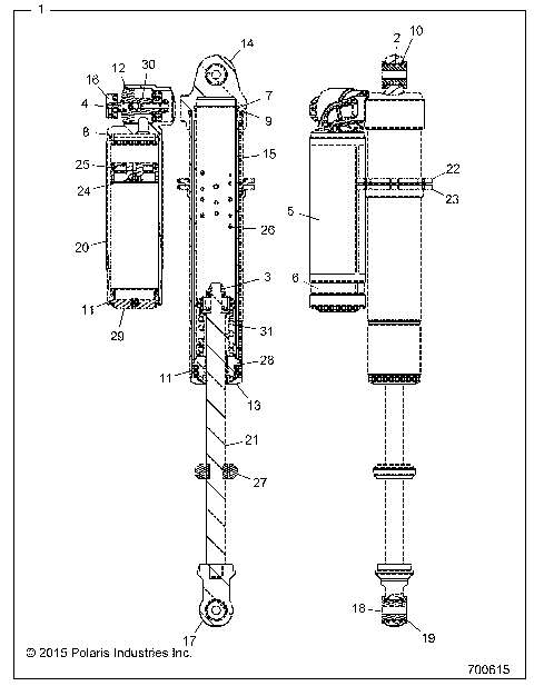 SUSPENSION, FRONT SHOCK - Z16VDE92NH/NW (700615)