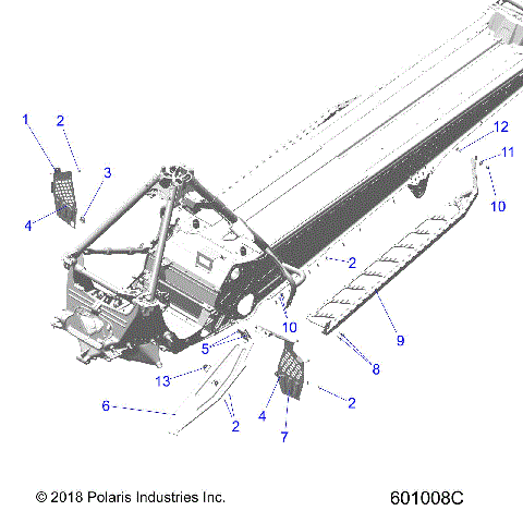 CHASSIS, CLUTCH GUARD, FOOTRESTS, AND RUNNING BOARDS - S19EFS8R ALL OPTIONS (601008C)