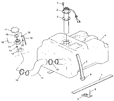 FUEL TANK w/COMBINATION  FUEL PICK-UP and SENDER SLT 700 B964166 and  Intl. (4933923392A009)