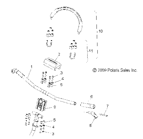 STEERING, HANDLEBAR MOUNTING - S10PS8 ALL OPTIONS (49SNOWHANDLEBAR10800SB)