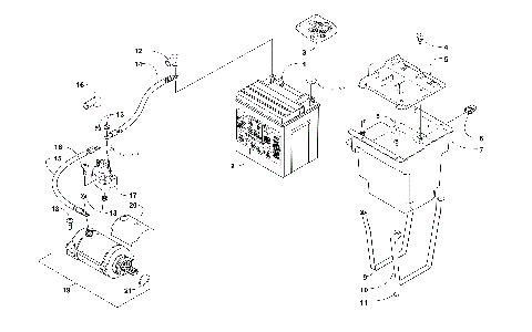 BATTERY AND STARTER MOTOR ASSEMBLY [300261]