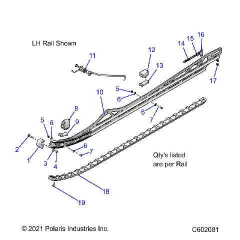 SUSPENSION, RAIL BEAM ASM., LH/RH, 3