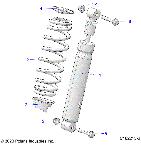 SUSPENSION, SHOCK, FRONT - A26SXM95AR (C102215-8)