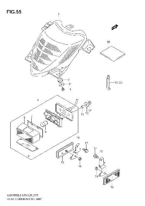 REAR COMBINATION LAMP (VZR1800 L2 E28)