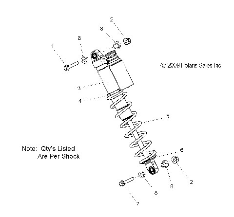 SUSPENSION, SHOCK, IFS (7043534) - S10PP8 ALL OPTIONS (49SNOWSHOCKIFS7043534)
