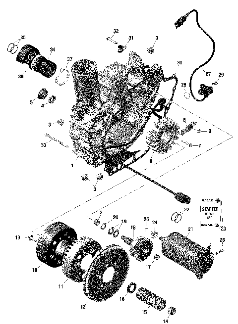 01- Rotax - Magneto And Electric Starter - Without IDF