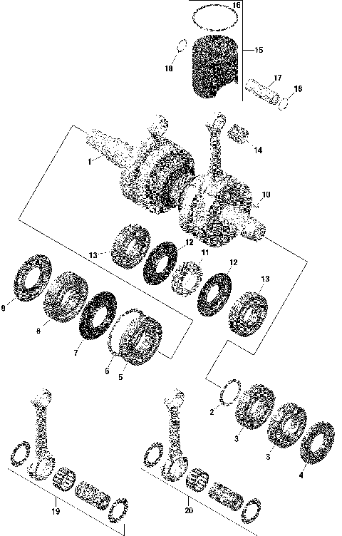 01- Engine - Crankshaft And Pistons -  598 RS