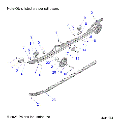 SUSPENSION, RAIL BEAMS, LH/RH - S23CFF5TSL (C601844)
