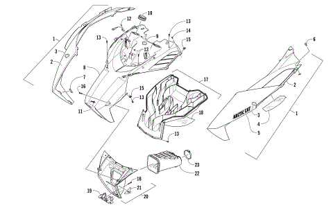 HOOD AND AIR INTAKE ASSEMBLY