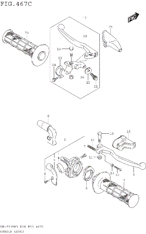 HANDLE LEVER (DR-Z125LM3E33)