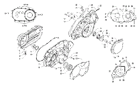 CLUTCH/V-BELT/MAGNETO COVER ASSEMBLY [302155]