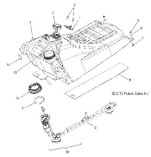 FUEL SYSTEM, FUEL TANK ASM. - S13CG6GSA/GSL/GEA (49SNOWFUEL136RMK)