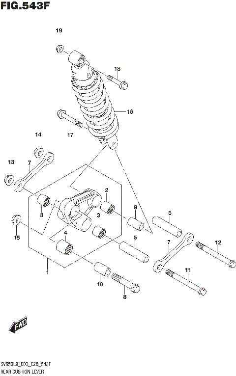 REAR CUSHION LEVER (SV650XAL9 E33)
