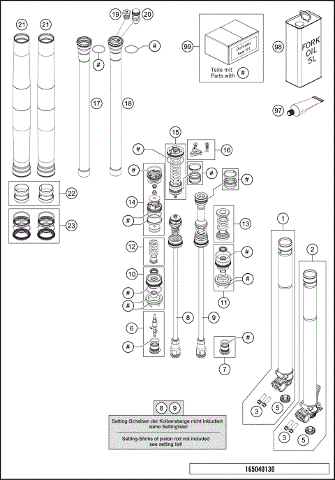 FRONT FORK DISASSEMBLED