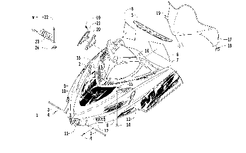 HOOD AND WINDSHIELD ASSEMBLY [87825]