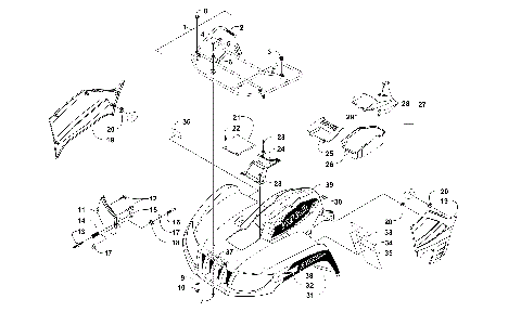 FRONT RACK, BODY PANEL, AND HEADLIGHT ASSEMBLIES [301296]