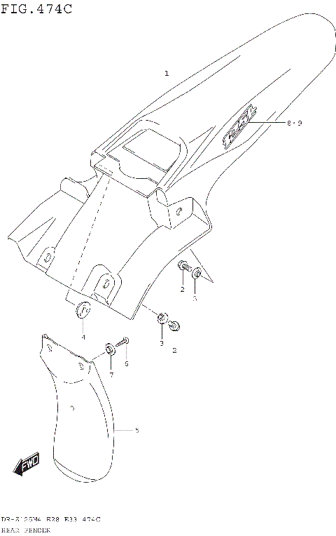 REAR FENDER (DR-Z125LM4 E33)