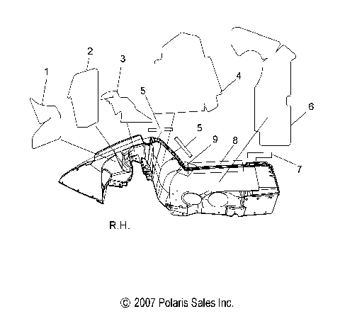 BODY, FENDER FOAM and FOIL - S08PG8ES/EE/PH8ES/EE (49SNOWFENDERFOAM08800RMK)