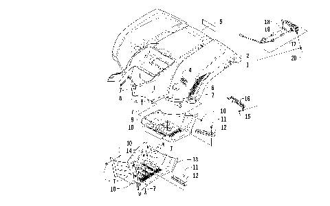 REAR BODY PANEL, FOOTWELL, AND TAILLIGHT ASSEMBLIES [96135]
