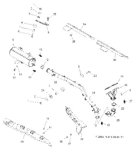 ENGINE, EXHAUST - A08DN76FC (49ATVEXHAUST08SPTRG800)