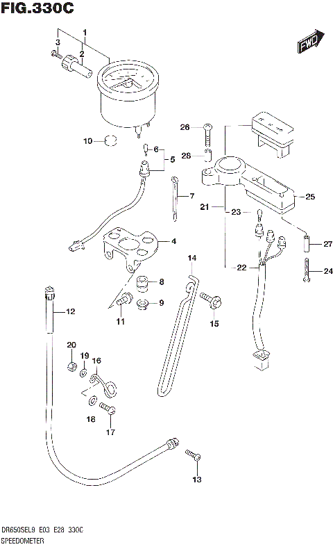 SPEEDOMETER (DR650SEL9 E33)