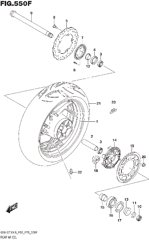REAR WHEEL (GSX-S750AL8 E33)