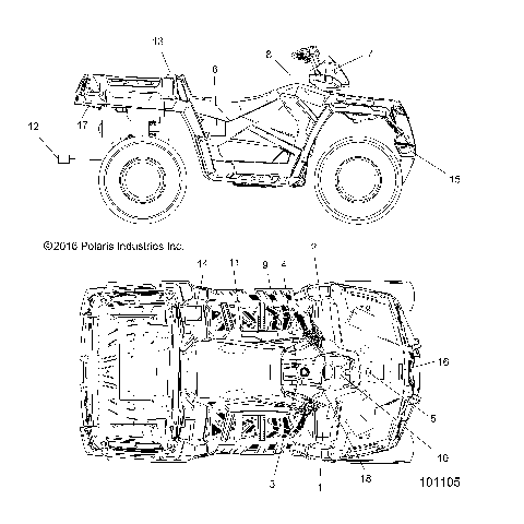 BODY, DECALS - A17SWE57N1 (101105)