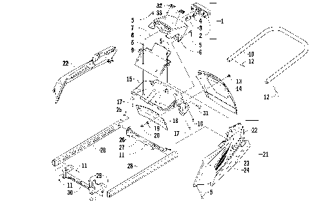 REAR BUMPER, RACK RAIL, SNOWFLAP, AND TAILLIGHT ASSEMBLY [91451]