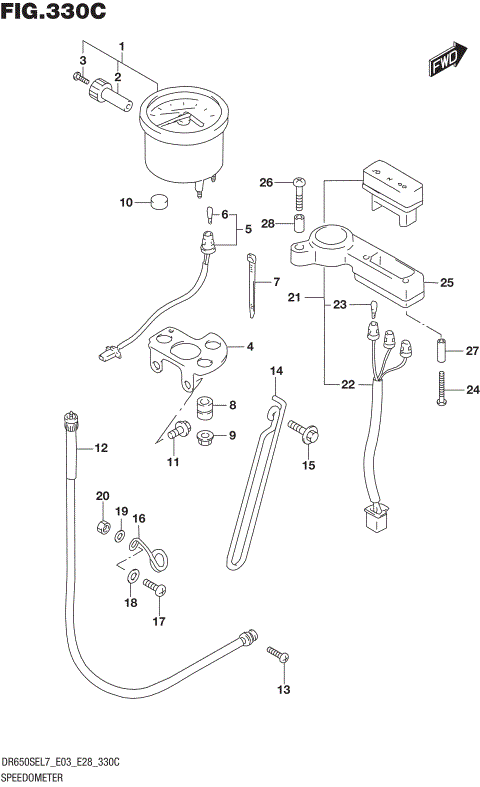 SPEEDOMETER (DR650SEL7 E33)