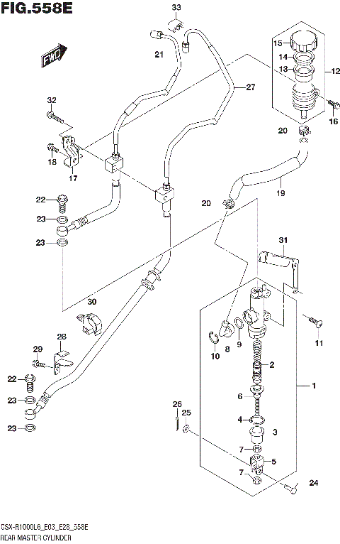 REAR MASTER CYLINDER (GSX-R1000AL6 E33)