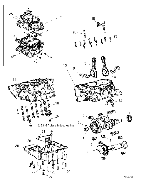 ENGINE, CRANKCASE AND CRANKSHAFT - Z16VDE92NH/NW (700464)