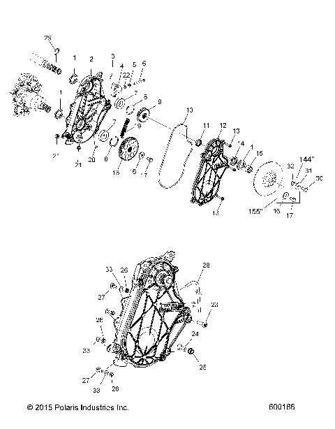 DRIVE TRAIN, CHAINCASE - S16CK6/CM6 ALL OPTIONS (600186)