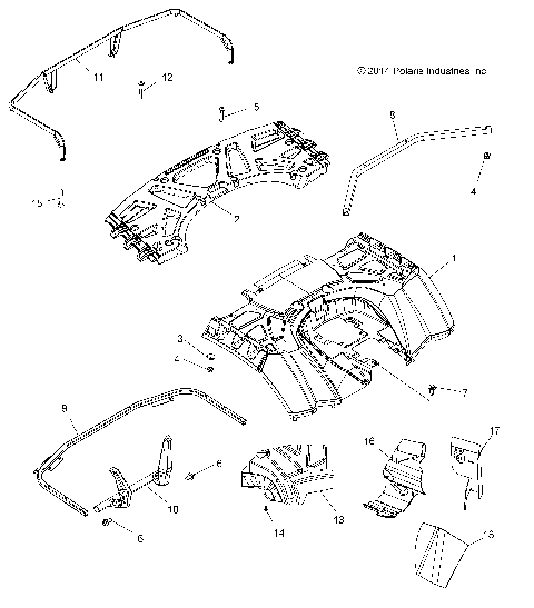BODY, REAR CAB and REAR RACK - A16SXE95AG/AR/D95A9 [49ATVCABRR15XP1]