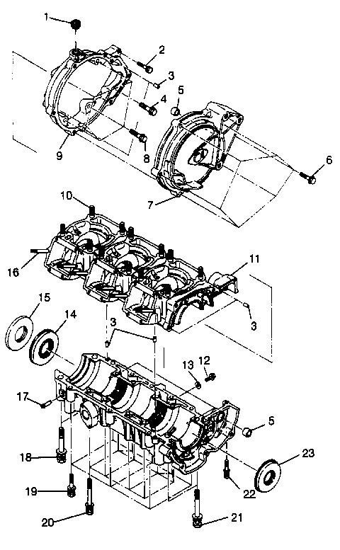 CRANKCASE ASSEMBLY SLT 780 B964588 and  Intl. SLT 780 I964588 (4935683568B014)
